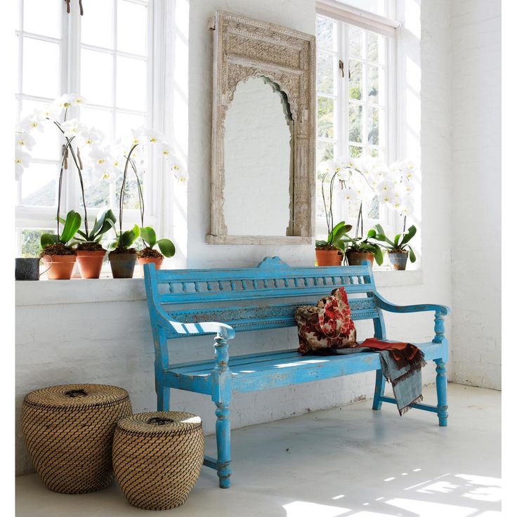 10 bancos azules reciclados para el exterior de la casa | Tienda online