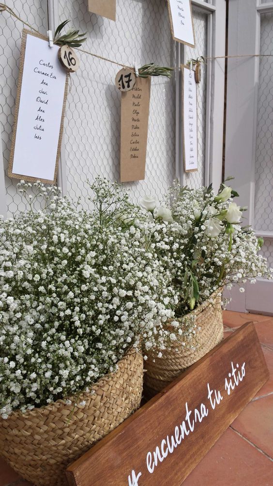 16 ideas para decorar con cestas una boda