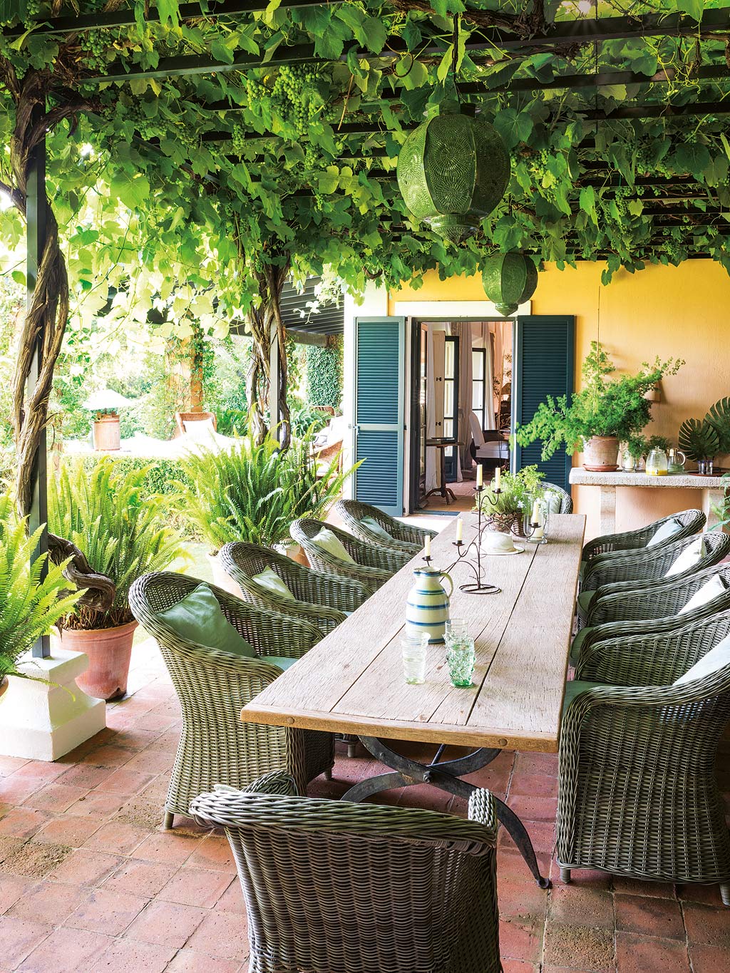 Una casa que combina los estilos bohemio y rústico chic