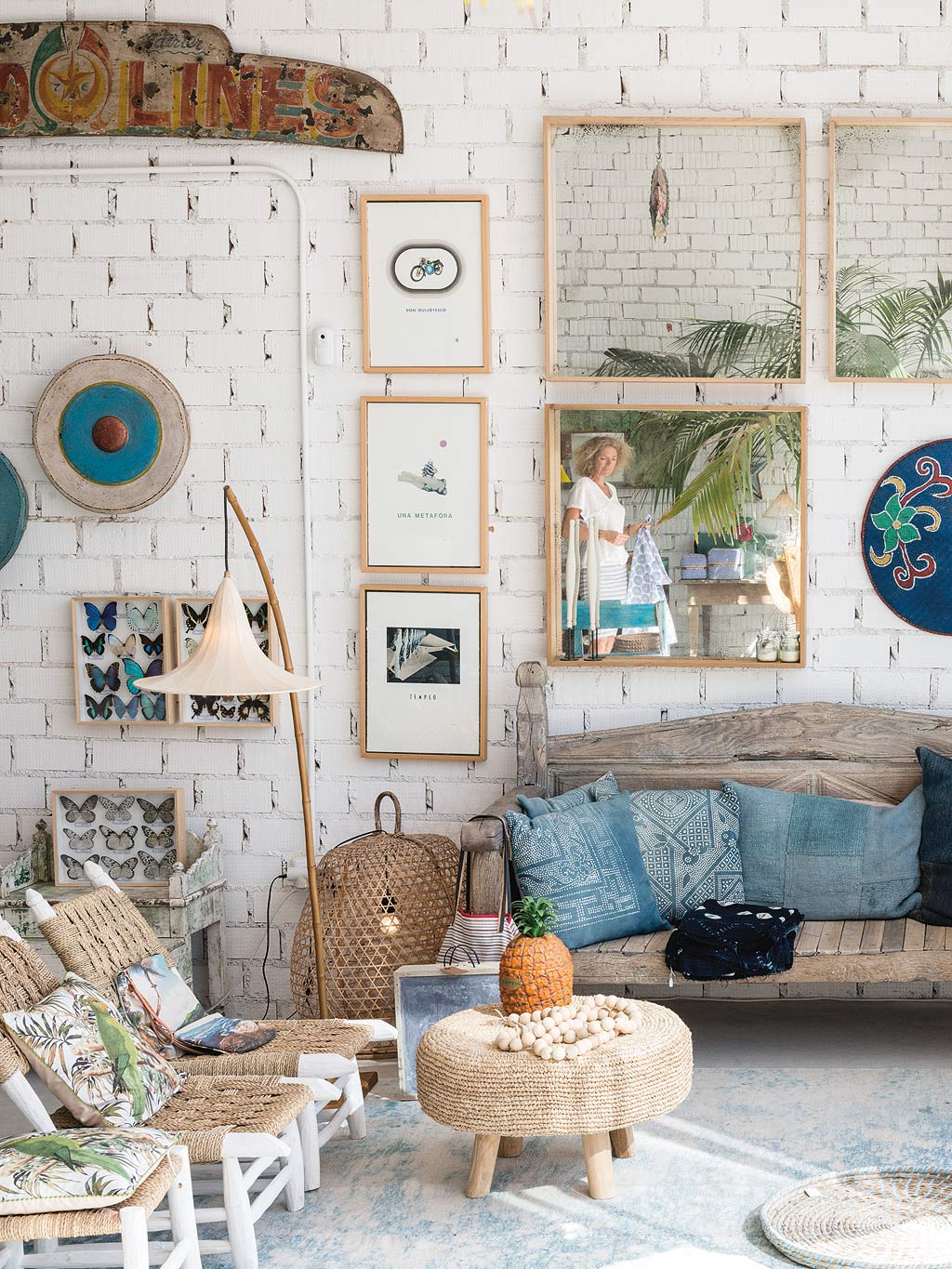 Una casa que combina los estilos bohemio y rústico chic