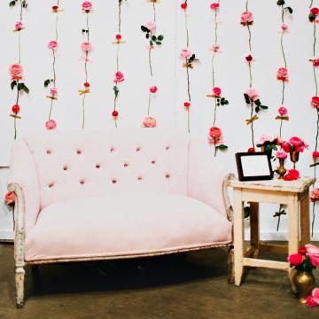 Pared de flores frescas