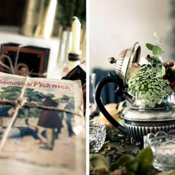 Boda decorada con objetos encontrados en casa