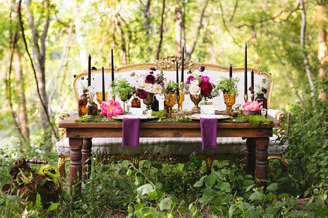 Boda romántica en el bosque