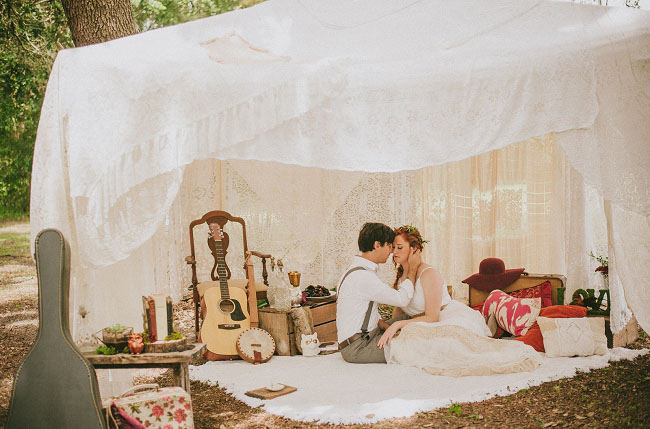 Inspiración para una boda en un bosque natural