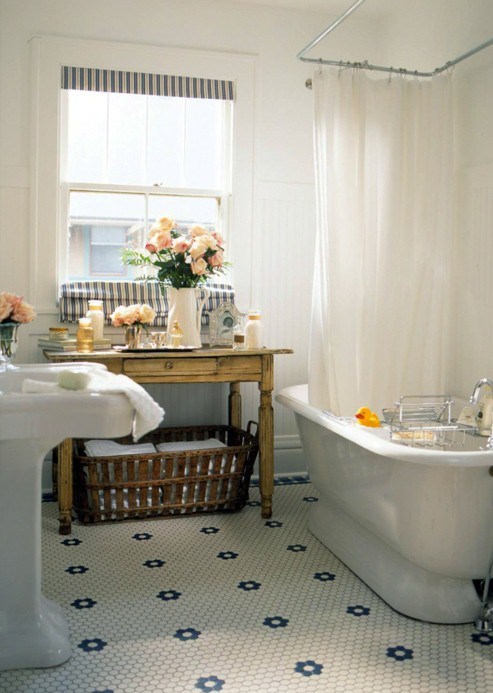 Baño rústico