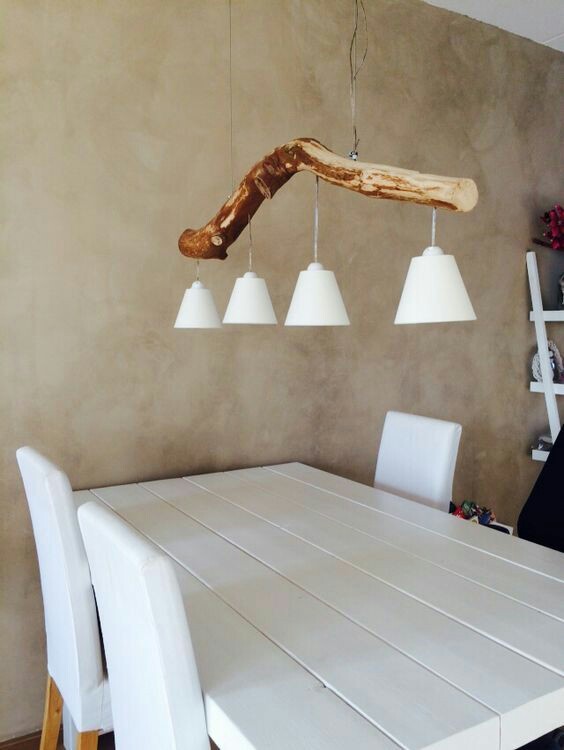 Belleza natural Lámparas artesanales de madera de olivo