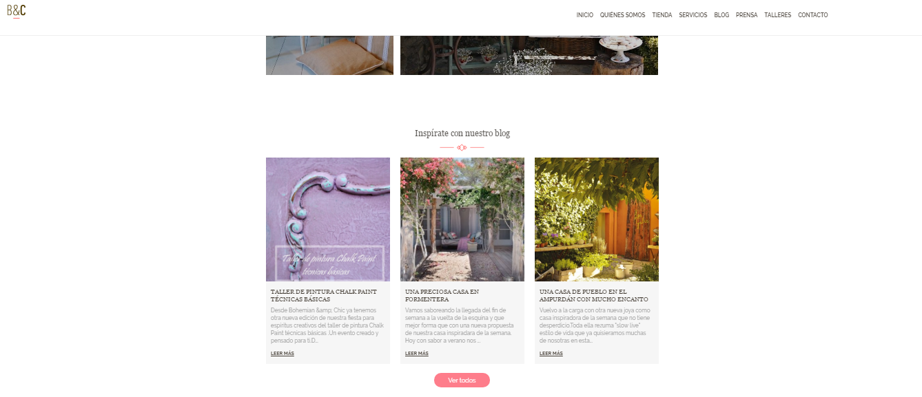 nueva web de Bohemian & Chic