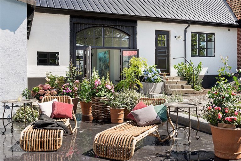 Una casa de estilo bohemio con toques vintage en Suecia