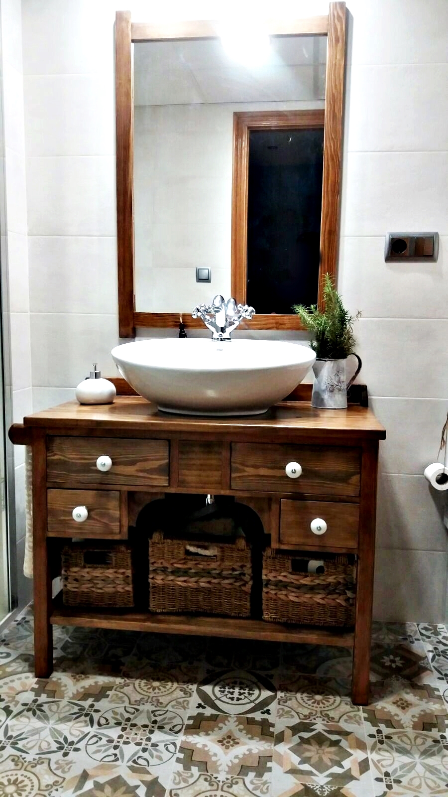 mueble de baño rústico personalizado a medida