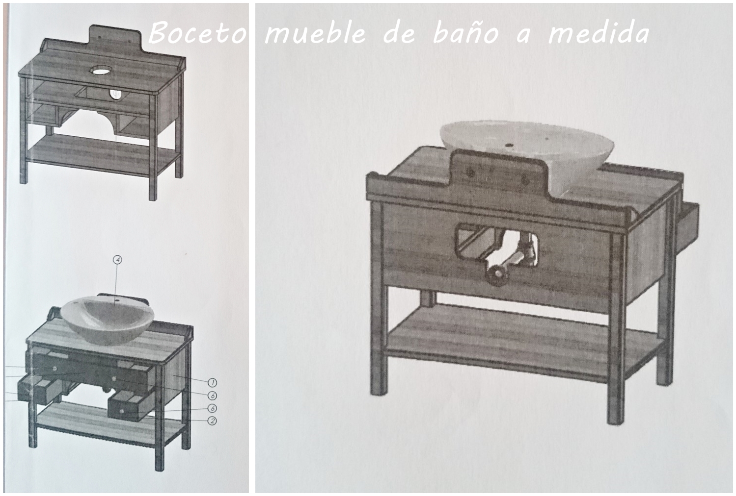 mueble de baño rústico personalizado a medida
