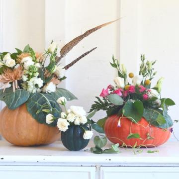 Hacer centros de mesa con calabazas