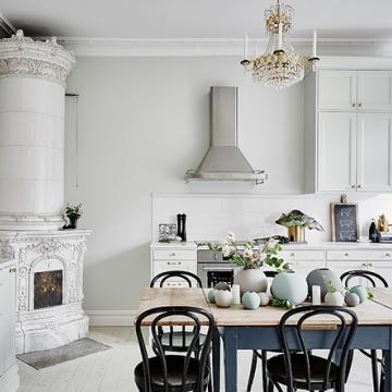 Cocina escandinava con decoración vintage y moderno