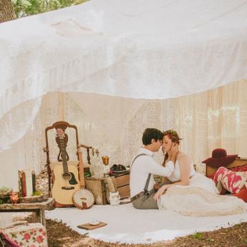 Inspiración para una boda en un bosque natural