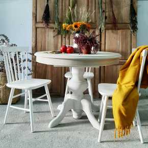 mesa comedor redonda estilo shabby chic