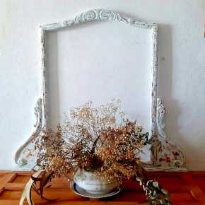 marco de espejo vintage blanco decapado
