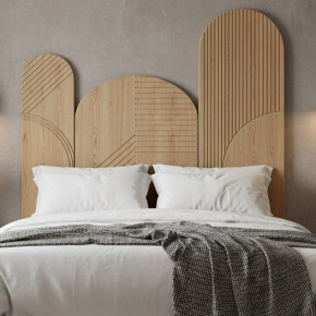 Cabecero ondas en madera natural