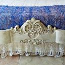 cama de rayas estilo shabby