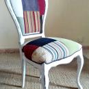 silla vintage en blanco decapado