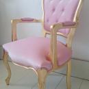 sillon vintage en oro y rosa