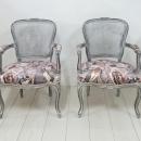 Sillón vintage en plata estilo Luis XV