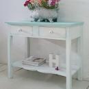 Consola rustico chic en blanco y mint