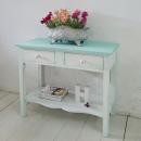 Consola rustico chic en blanco y mint