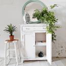 mueble auxiliar rústico chic en blanco