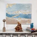 cuadro texturas  en azules y oro