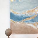 cuadro texturas  en azules y oro