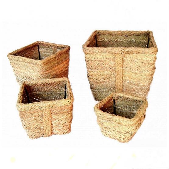 maceteros cuadrados de esparto