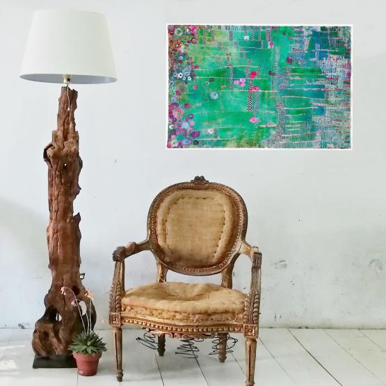 Lámpara de pie artesanal de rama de olivo L2
