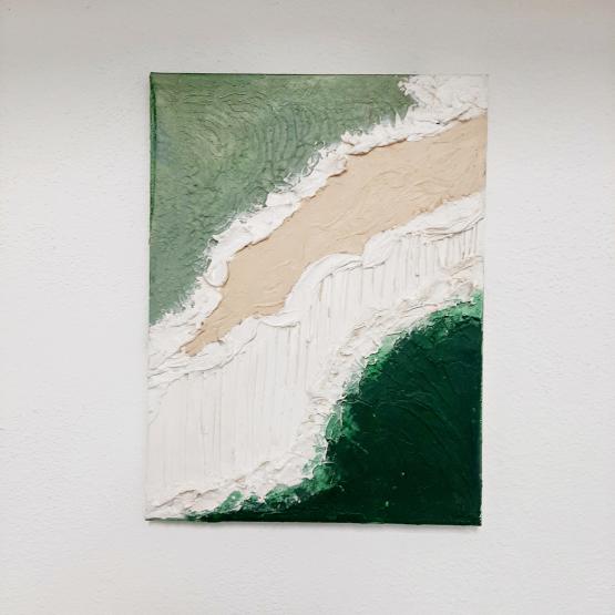 cuadro texturas en tonos verdes