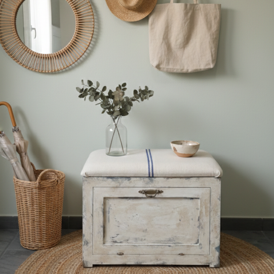 pequeño banco zapatero rústico vintage